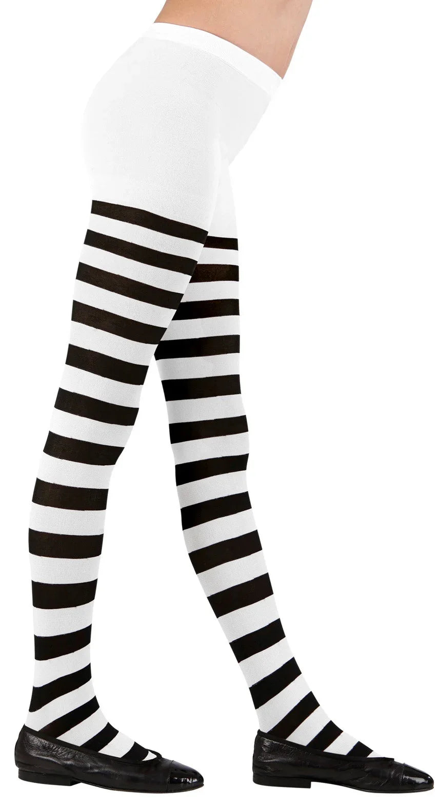 Pantys para Niña de Rayas Blancas y Negras Medias y Pantys Widmann